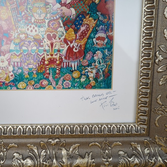 Bill Bell Double Signed & Matted Tea Party 2 Alice In Wonderland‎ Art Print - Picture 3 of 14